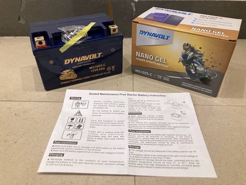 yokohama yuasa MOTOBAT DYNAVOLT battery for super sports cruise bikes 10