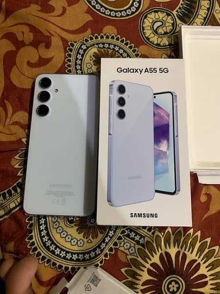 samsung a55 5g with box only one day use 10/10 condition non pta 8/256 0