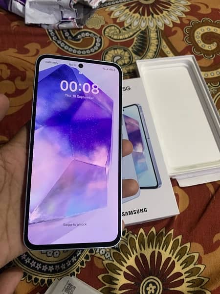 samsung a55 5g with box only one day use 10/10 condition non pta 8/256 3