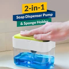 Kitchen Soap Dispenser Pump & Sponge Caddy For Dish Soap 2 in 1 Hand 0