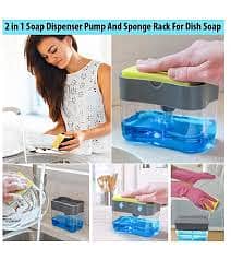 Kitchen Soap Dispenser Pump & Sponge Caddy For Dish Soap 2 in 1 Hand 1