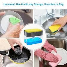 Kitchen Soap Dispenser Pump & Sponge Caddy For Dish Soap 2 in 1 Hand 3