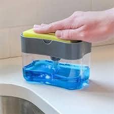 Kitchen Soap Dispenser Pump & Sponge Caddy For Dish Soap 2 in 1 Hand 4