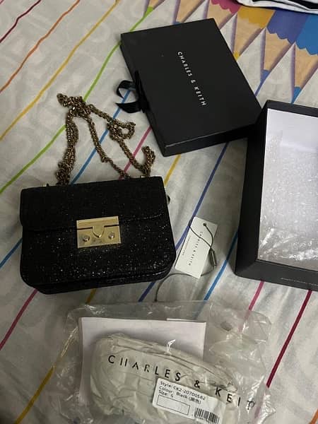 Charles & Keith original crossbody chain bag good condition 1