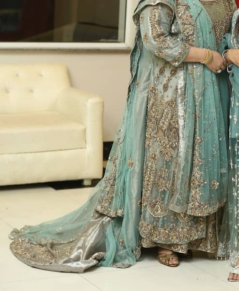 walima maxi with tail doubke shirt. colour light blue and silver 0