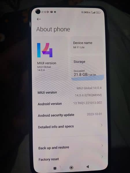 Mi 11 Lite official PTA 1