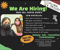 Urdu Call Centre Agents Required