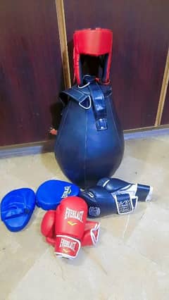 punching bags gloves and halmet