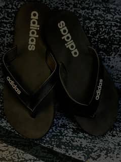 Adidas original black eezy flip flops