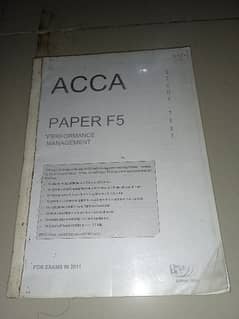 ACCA- PAPER F5- PERFORMANCE MANAGEMENT