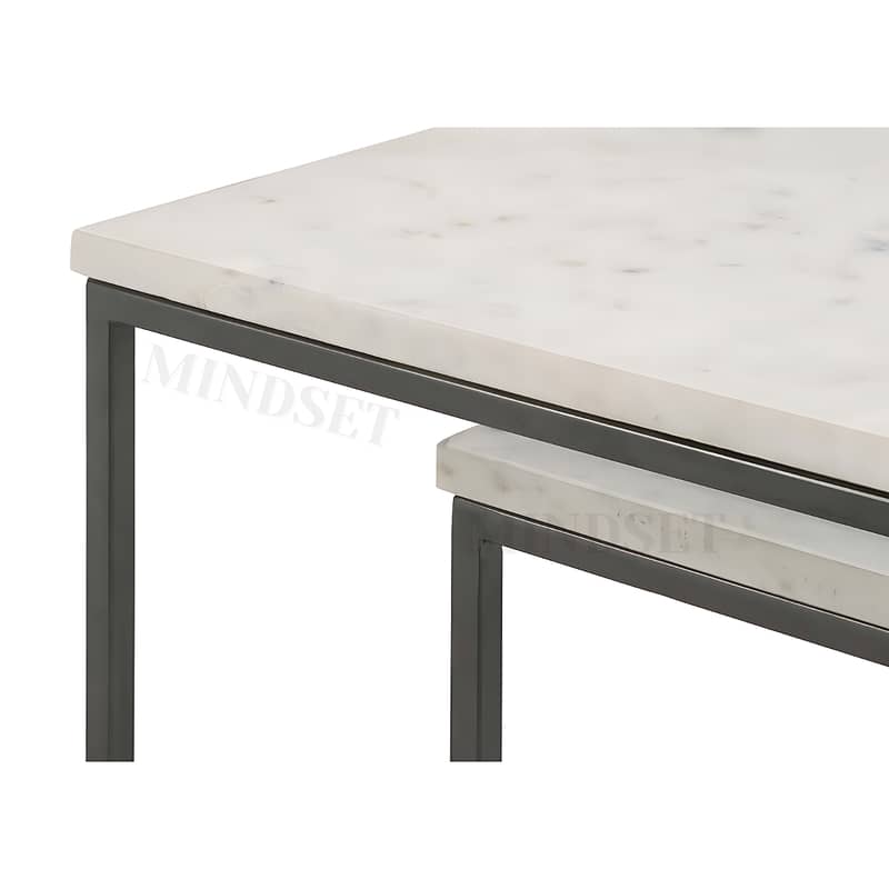 3 Piece Marble Texture Tables, Space-Saving Sofa Side Table 1