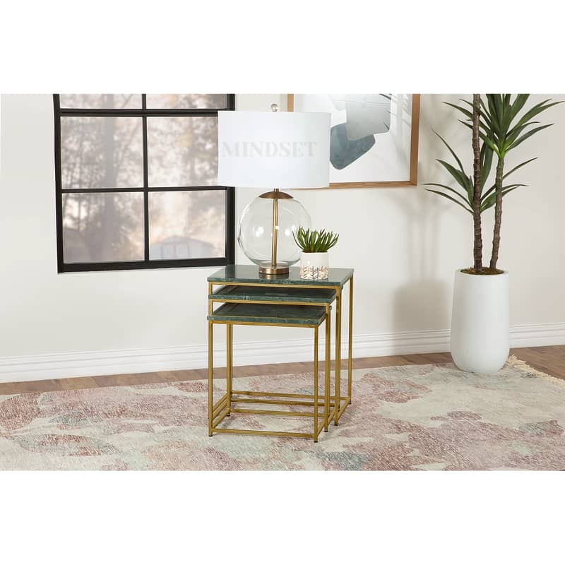 3 Piece Marble Texture Tables, Space-Saving Sofa Side Table 5