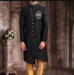 Stylish Black Sherwani New Design Condition 10/10