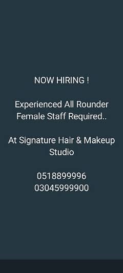 Need staff for Salon