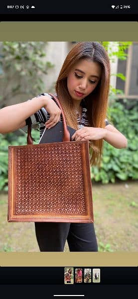 Italian Leather Carving Laptop Bag 6