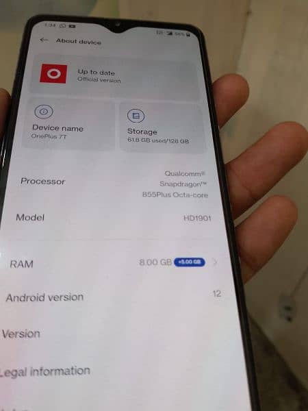 ONEPLUS 7T (128GB)PTA PROVIDE EXCHANGE POSSIBLE 3