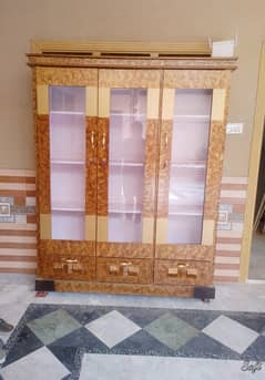 Wooden Showcase of 3 door in Peshawar