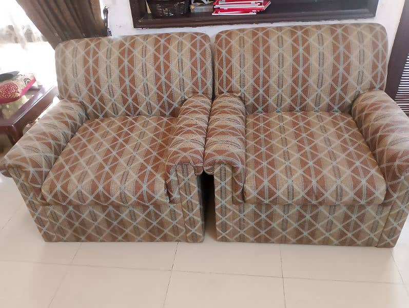 Sofa set 5 seater wood and cushion 3