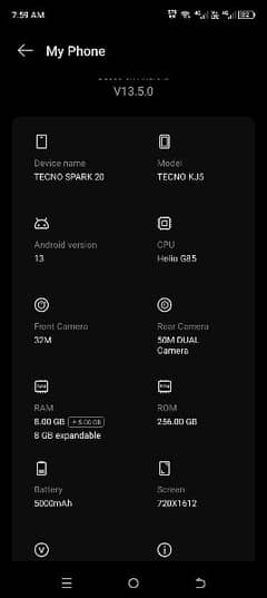 Tecno spark20 lush condition 8 month warranty argent sale