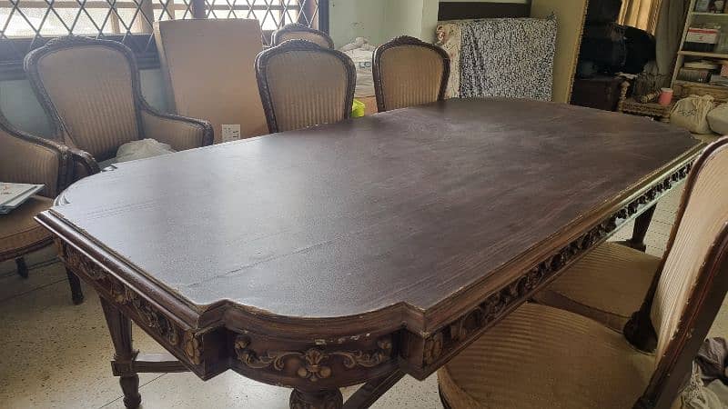 8 chair long wood dining table 1