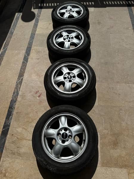 Mini Cooper Original 15” Rims with good condition Pirelli Tyres 2