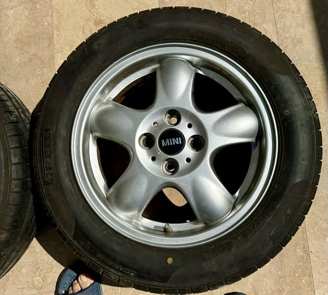 Mini Cooper Original 15” Rims with good condition Pirelli Tyres 4