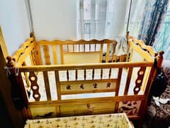 branded baby cot / baby cot / wodden baby cot