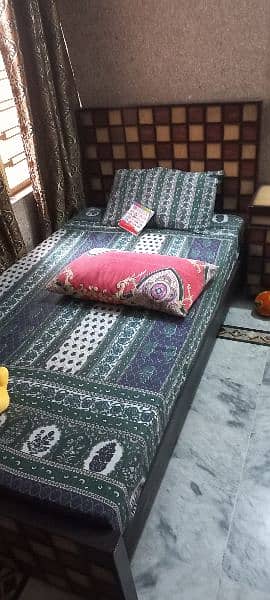 single wooden bed with mattress 2