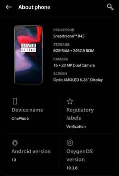 One plus 6 Mobile phoe