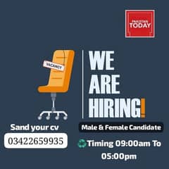 we are hiring male and female