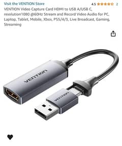 VENTION Video Capture Card HDMI to USB A/USB C