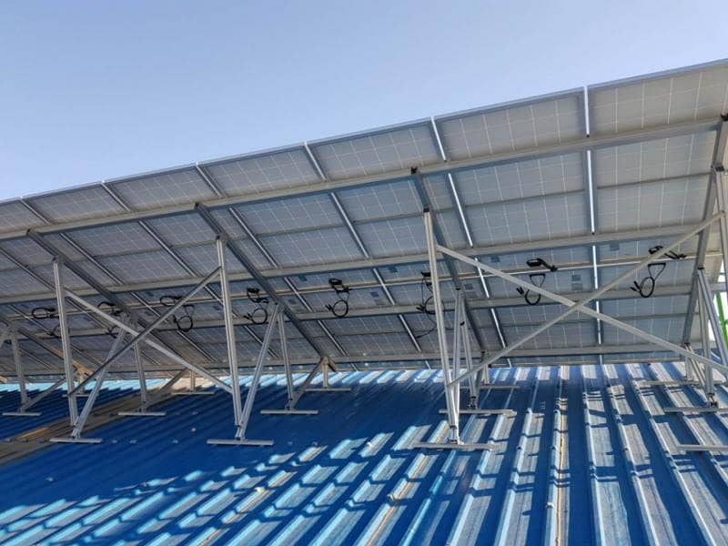 Iron Roof top Elevated / Aluminium solar panel mounting structure 7