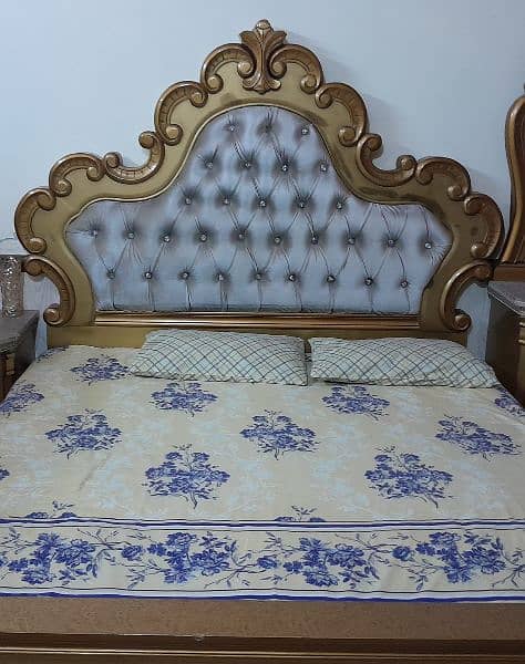 King size bed and side tables with dressing table and Showcase 1