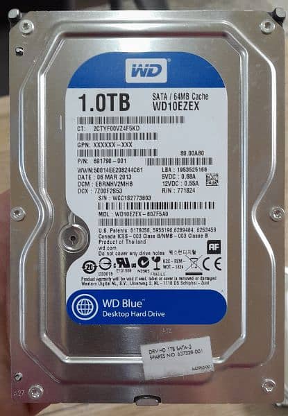 1tb sata 3.5" 7.2k Desktop hard drive Hp WD Seagate 1