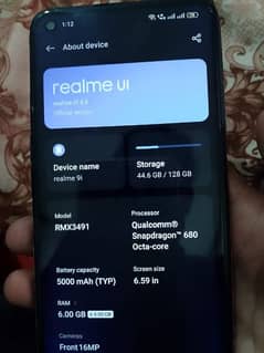 realme 9i 6 gb 128 gb with box charger ni h