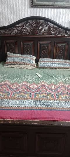 1 double bed with gada fom, 3 tables 2 stool,