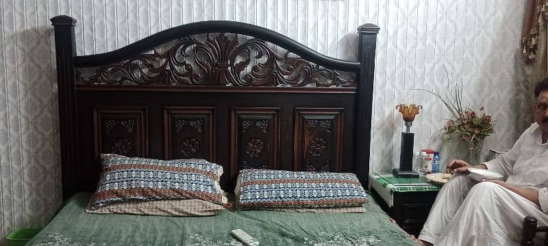 1 double bed with gada fom, 3 tables 2 stool, 1