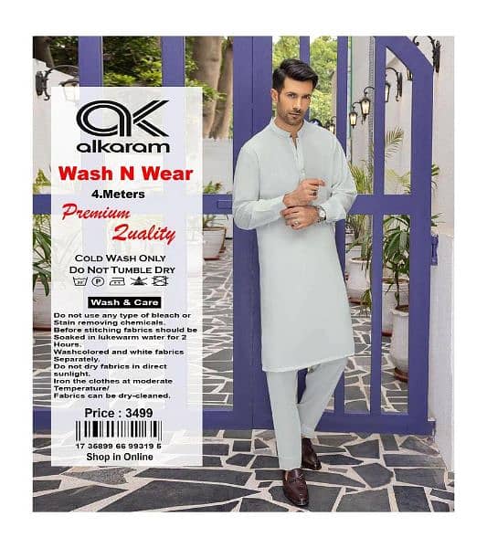 Men's Unstiched Wash And Wear Plain Suit 10