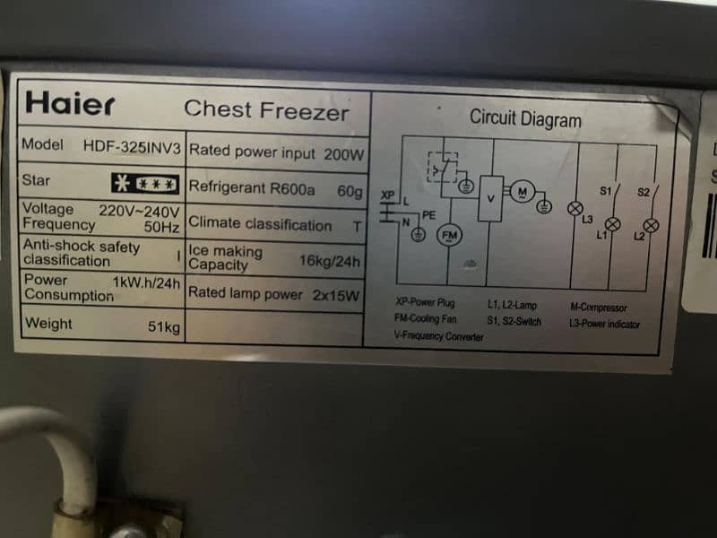 Haier Freezer Model HDF-325inv3 for sale 7