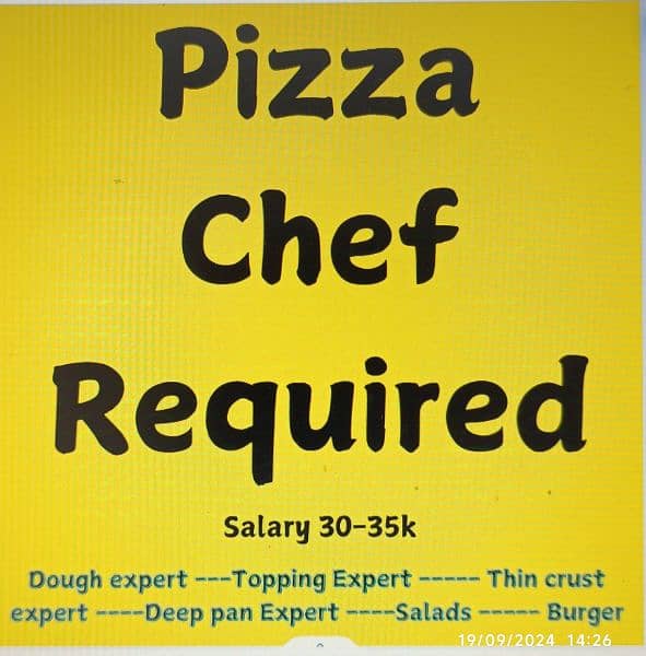 pizza chef required 0