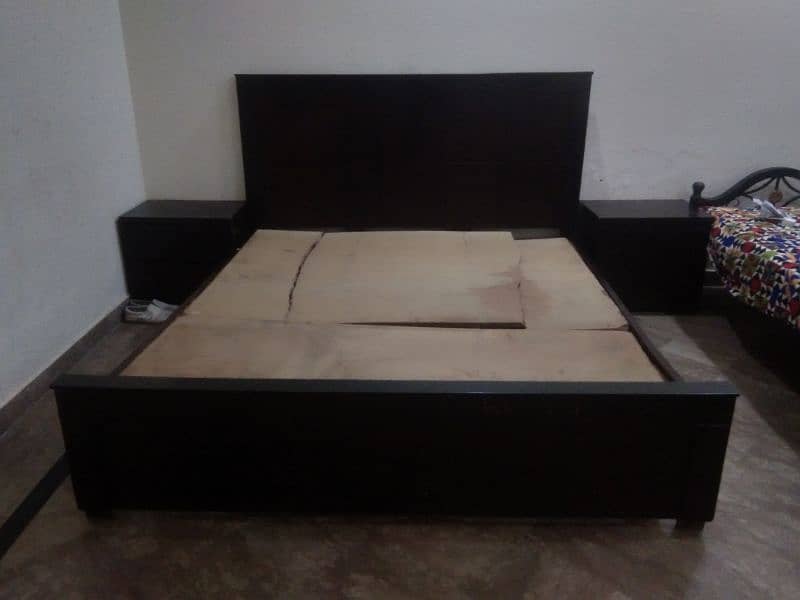 Double bed set with tow chairs. 2