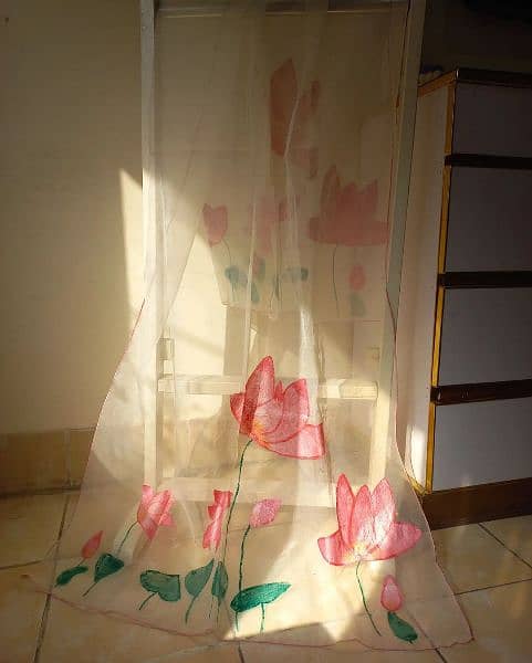 Hand painted Organza duppata 2