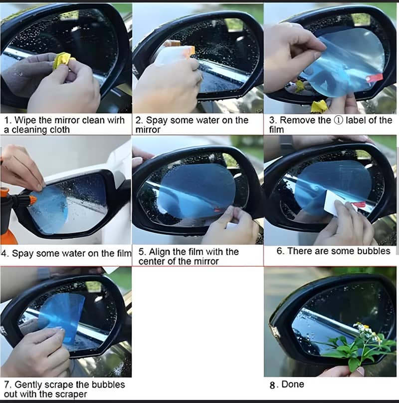 Universal Rain Proof Side Mirror Glass - Anti - fog Film Rearview Mirr 2