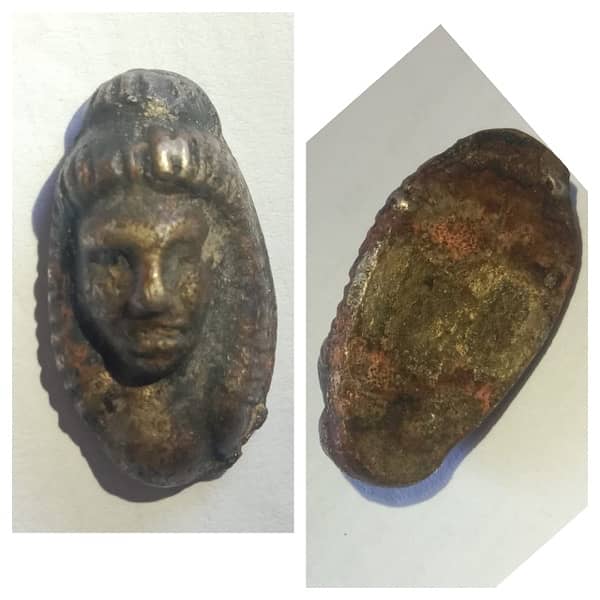 Antique Roman Silver Head 2