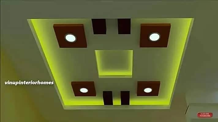 false ceiling new fancy designs, gypsum sheets 2 by 2, paint work 12