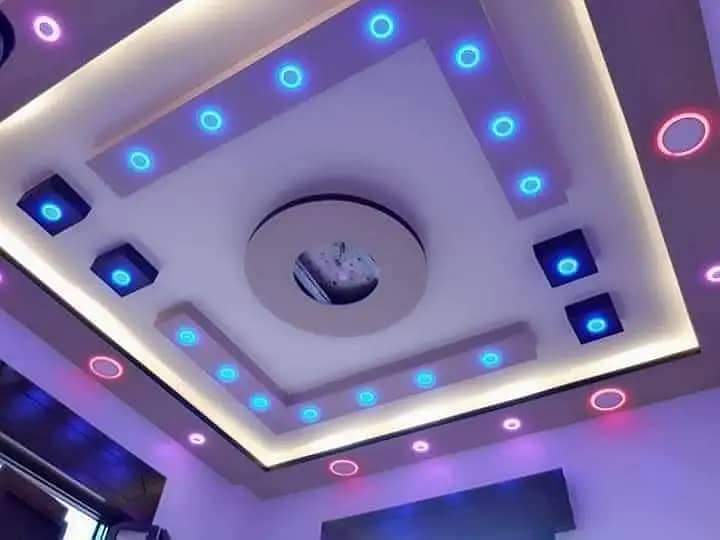 false ceiling new fancy designs, gypsum sheets 2 by 2, paint work 13