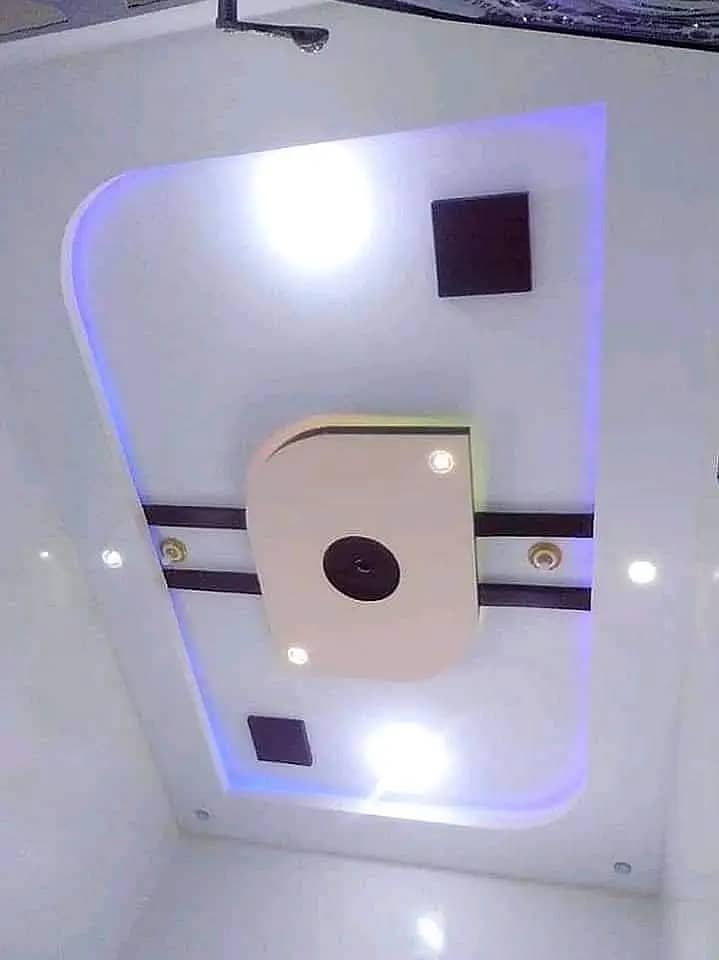 false ceiling new fancy designs, gypsum sheets 2 by 2, paint work 16