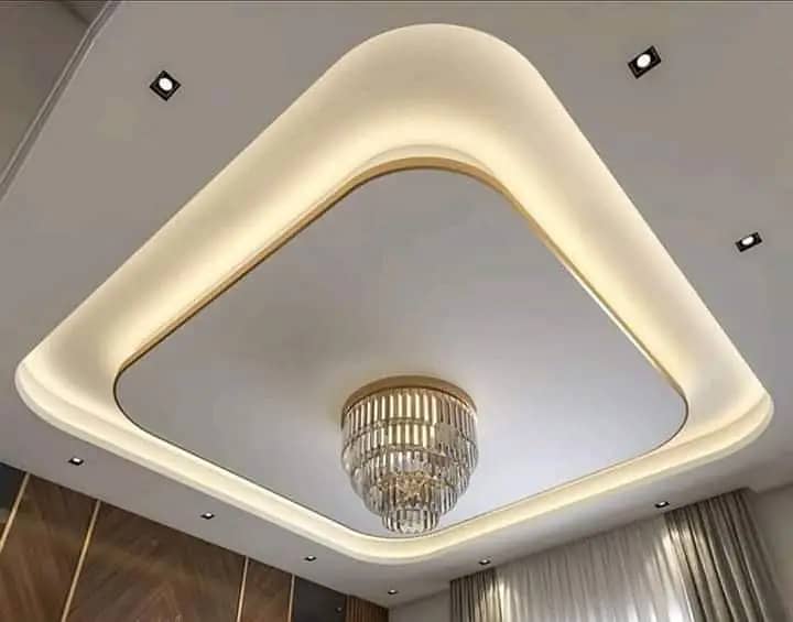 false ceiling new fancy designs, gypsum sheets 2 by 2, paint work 19