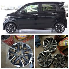 HONDA N WGN CUSTOM ORIGNAL ALLOY RIMS only 3 Rims available 0