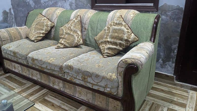 5 seater sofa set with glass table 1